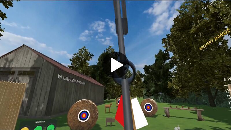 Play the trailer on YouTube — first-person view of a drawn bow on the range.